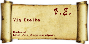 Vig Etelka névjegykártya